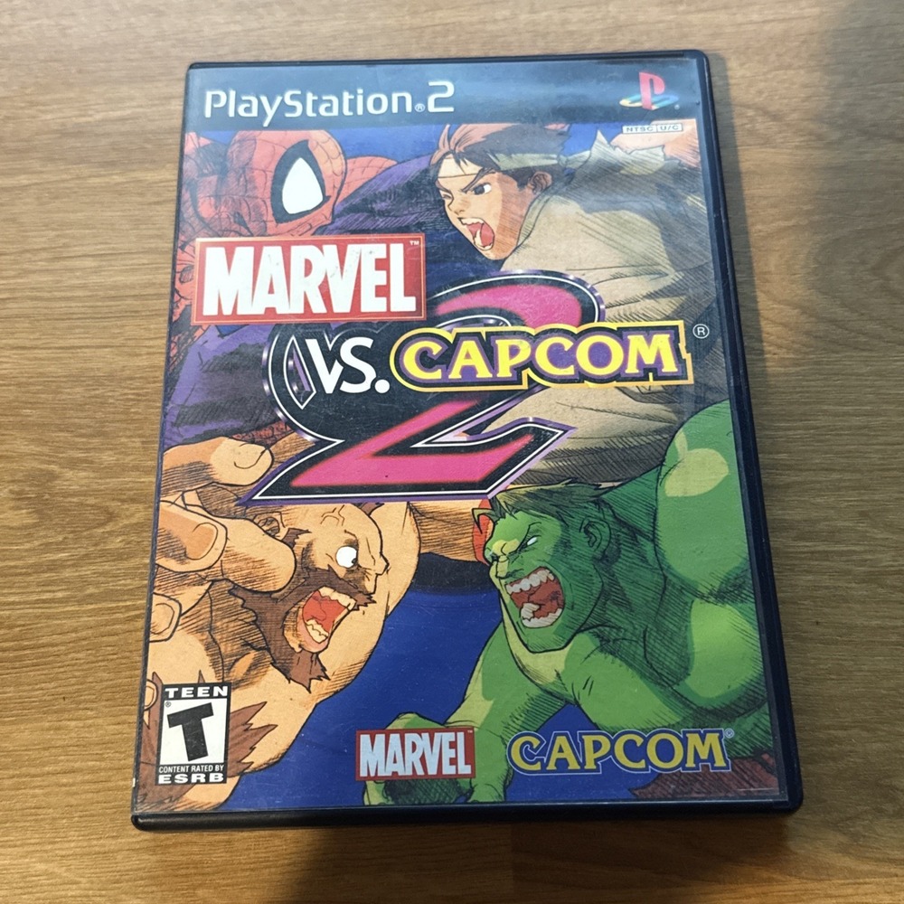 Marvel vs. Capcom 2 Sony PlayStation 2 PS2 Fighting Multiplayer Manual T NTSC